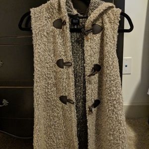 Saks Fifth Avenue fuzzy vest with Hoodie